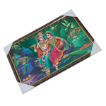 Goddess Radha And Lord Krishan Photo Frame - 20 × 13 Inches | For Pooja Temple | Home Decor And Gifts