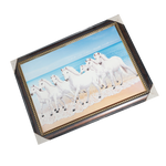 7 Running Vastu Shastr White Horse Photo Frame - 31 × 23 Inches | For Home Decor And Gifts
