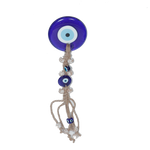 Glass Blue Evil Eye Hanger - 12 × 3 Inches
