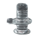 Lightweight Indian Religious Polished Finish Glass Shivling - 2 × 2 Inches