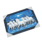 7 Running Vastu Shastr White Horse Photo Frame - 13 × 10 Inches | For Home Decor And Gifts