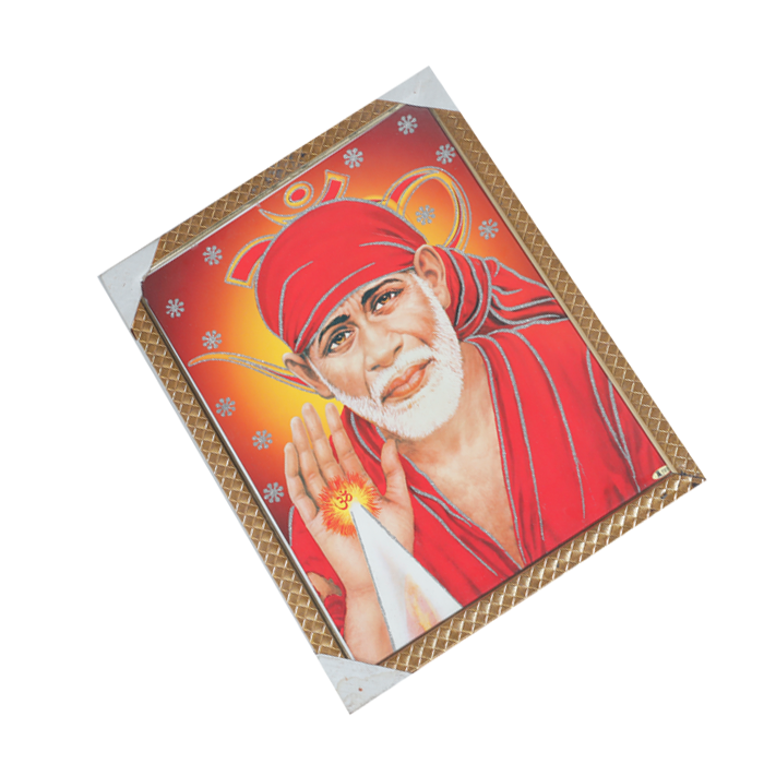 Shree Sai Baba Photo Frame - 17 × 13 Inches | For Pooja Temple | Home Decor And GIfts