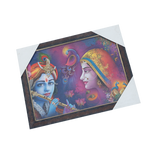 Lord Krishan And Goddess Radha Photo Frame - 13 × 10 Inches | For Pooja Temple | Home Decor And Gifts
