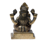 Brass Murti Goddess Lakshmi Ji Is Sitting On Throne - 3.5 × 3 Inches | For Pooja Temple | Home Decor And Gifts