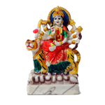 Durga Mata Sitting on Lion | Marble Dust Murti Idol - 5 x 3 Inches | For Pooja Temple And Home Decor