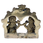 Brass Murti Goddess Lakshmi And Lord Ganesha Is Sitting On Throne - 3.5 × 3.5 Inches | For Pooja Temple | Home Decor And Gifts