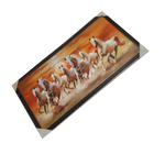 7 Running Vastu Shastr White Horse Photo Frame - 26 × 14 Inches | For Home Decor And Gifts