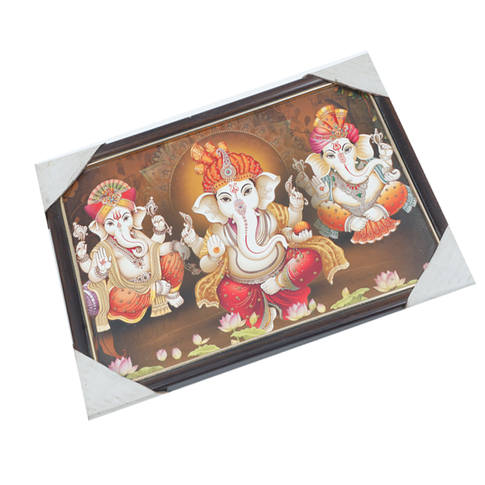 Lord Ganesha Photo Frame - 9 x 13 Inches | For Pooja Temple | Home Decor And Gifts