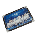 7 Running Vastu Shastr White Horse Photo Frame - 20 × 13 Inches | For Home Decor And Gifts