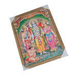 Lord Ram Darbar With Ram, Laxman, Sita And Hanuman Photo Frame - 26 × 20 Inches | For Pooja Temple | Home Decor And GIfts