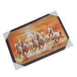7 Running Vastu Shastr White Horse Photo Frame - 19 × 13 Inches | For Home Decor And Gifts
