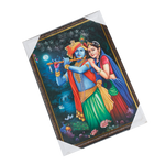 Lord Krishan And Goddess Radha Photo Frame - 13 × 19 Inches | For Pooja Temple | Home Decor And Gifts