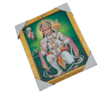 Lord Hanuman Sitting Posture Photo Frame - 12 × 10 Inches | For Pooja Temple | Home Decor And Gifts