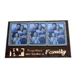 Family Wooden Photo Frame with 3 Photo - 19 × 10 Inches | For Home Decor And Gifts