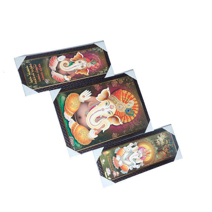 Lord Ganesha Photo Frame - 19 × 15 Inches | For Pooja Temple | Home Decor And Gifts