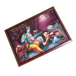 Lord Krishan And Goddess Radha Photo Frame - 22 × 30 Inches | For Pooja Temple | Home Decor And Gifts