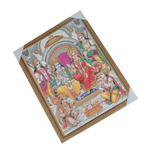 Lord Ram Darbar With Ram, Laxman, Sita And Hanuman Photo Frame - 26 × 20 Inches | For Pooja Temple | Home Decor And GIfts