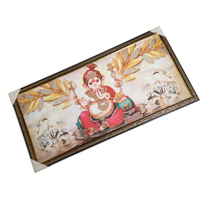 Lord Ganesha Photo Frame - 20 × 40 Inches | For Pooja Temple | Home Decor And Gifts