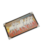7 Running Vastu Shastr White Horse Photo Frame - 26 × 14 Inches | For Home Decor And Gifts