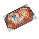 Goddess Radha And Lord Krishan Photo Frame - 20 × 13 Inches | For Pooja Temple | Home Decor And Gifts