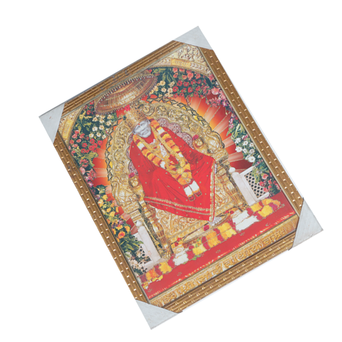 Shree Sai Baba Photo Frame - 17 × 13 Inches | For Pooja Temple | Home Decor And GIfts