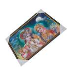 Goddess Radha And Lord Krishan Photo Frame - 20 × 13 Inches | For Pooja Temple | Home Decor And Gifts