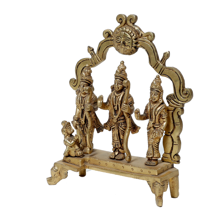 Brass Murti 4 No. Ram Darbar - 6 × 4.5 Inches | For Pooja Temple | Home Decor And Gifts