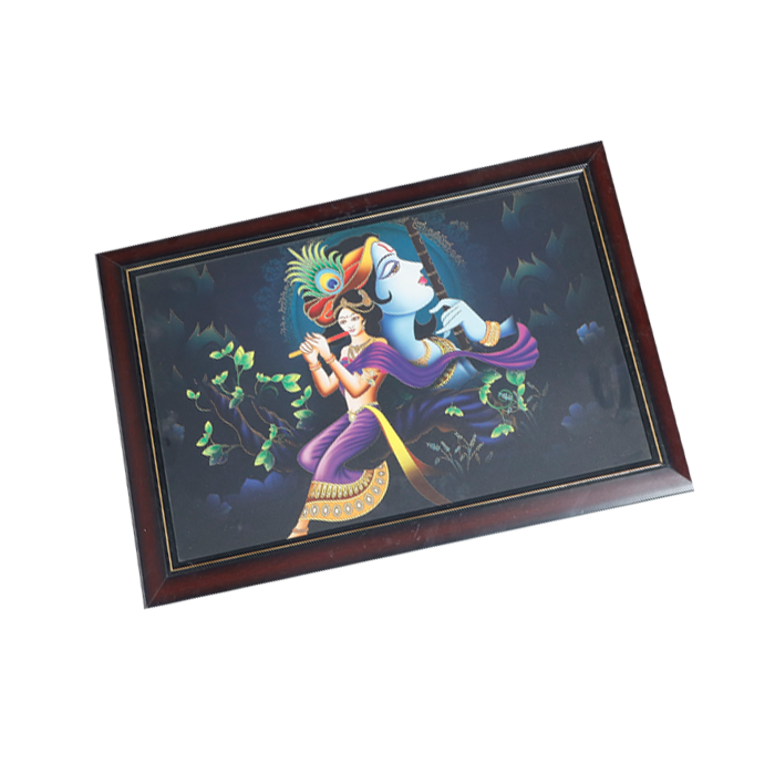 Lord Krishan And Goddess Radha Photo Frame - 14 × 20 Inches | For Pooja Temple | Home Decor And Gifts