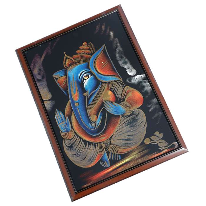 Lord Ganesha Photo Frame - 30 × 22 Inches | For Pooja Temple | Home Decor And Gifts