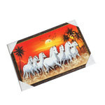 7 Running Vastu Shastr White Horse Photo Frame - 13 × 19 Inches | For Home Decor And Gifts