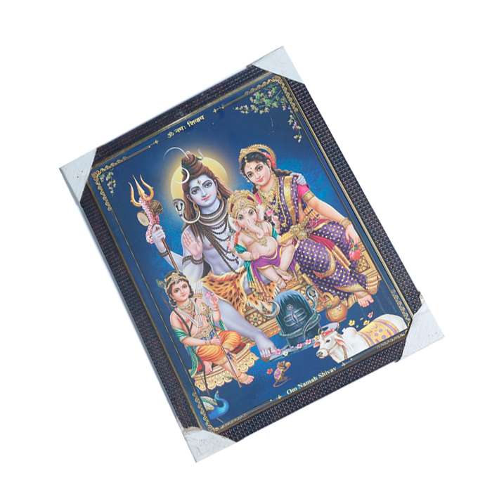 Lord Shiva Family Photo Frame - 17 × 13 Inches | For Pooja Temple | Home Decor And Gifts