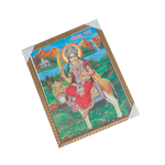 Goddess Sheetala Mata Is Sitting On Donkey Photo Frame - 17 × 13 Inches | For Pooja Temple | Home Decor And Gifts