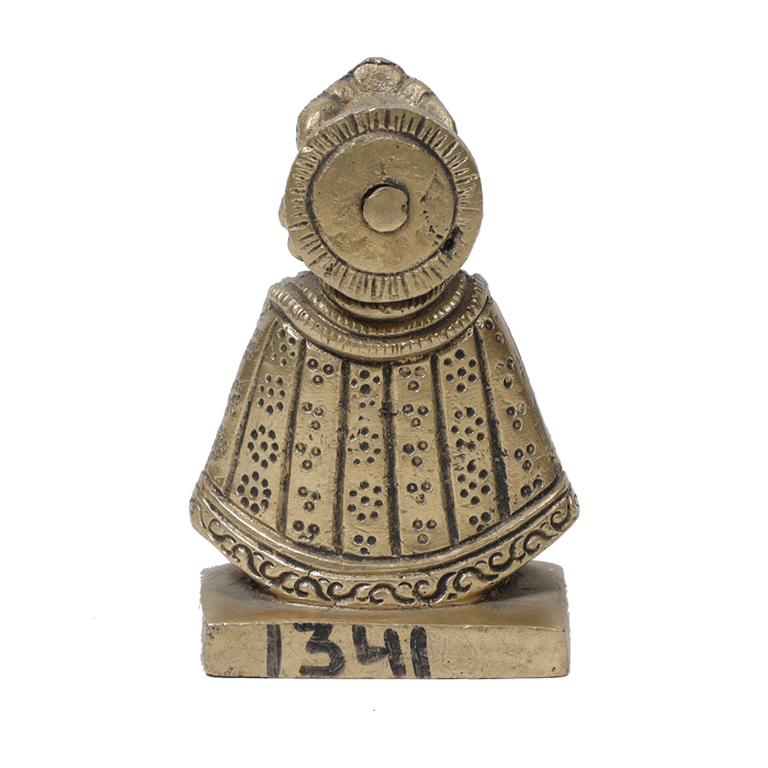 Brass Murti Shree Khatu Shyam Baba - 3 × 2.5 Inches | For Pooja Temple | Home Decor And Gifts