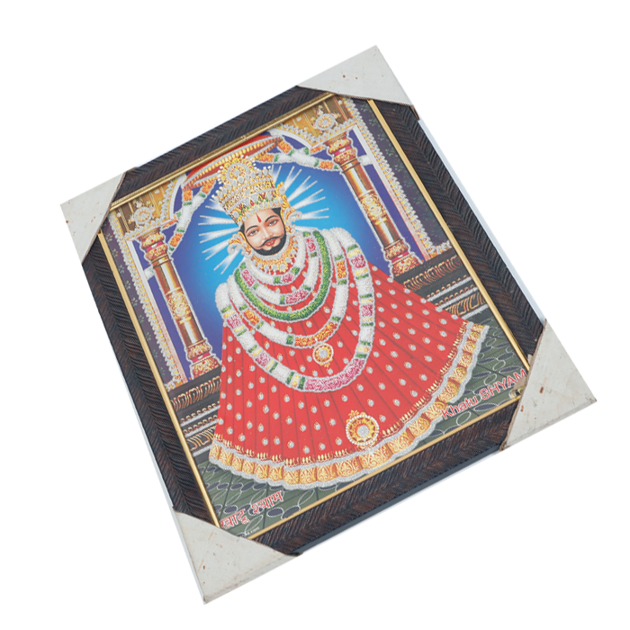 Shree Shyam Baba Photo Frame - 13 × 10 Inches | For Pooja Temple | Home Decor And Gifts