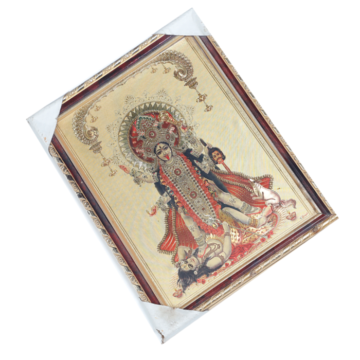 Goddess Kali Mata Standing On Lord Shiva Photo Frame - 12 × 10 Inches | For Pooja Temple | Home Decor And GIfts