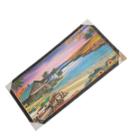 Living Room House on Riverside With Boats and Flowers Nature Scenery Photo Frame - 26 × 14 Inches | For Home Decor And Gifts