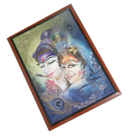 Lord Krishan And Goddess Radha Photo Frame - 22 × 30 Inches | For Pooja Temple | Home Decor And Gifts