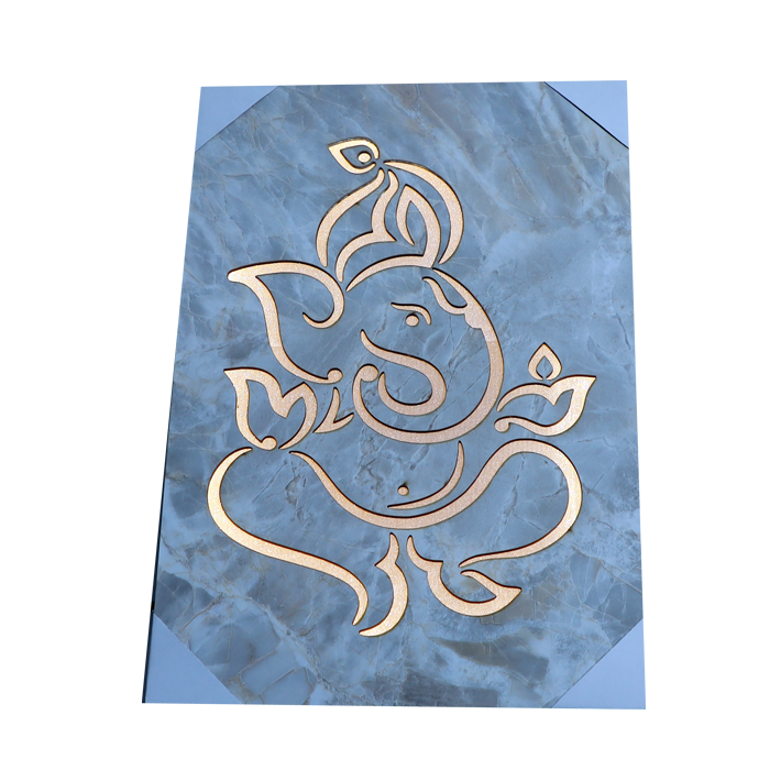 Lord Ganesha Photo Frame - 14 × 10 Inches | For Pooja Temple And Home Decor