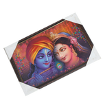 Lord Krishan And Goddess Radha Photo Frame - 13 × 19 Inches | For Pooja Temple | Home Decor And Gifts