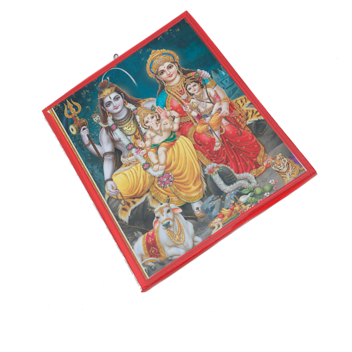 Lord Shiva Family Photo Frame - 12 × 8 Inches | For Pooja Temple | Home Decor And GIfts