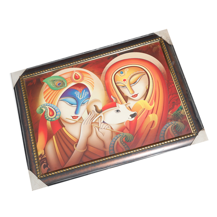 Lord Krishan And Goddess Radha Photo Frame - 31 × 23 Inches | For Pooja Temple | Home Decor And Gifts