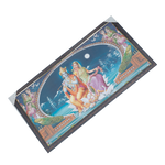 Lord Krishna And Goddess Radha Is Sitting On The Lotus Flower Photo Frame - 20 × 40 Inches | For Pooja Temple | Home Decor And Gifts
