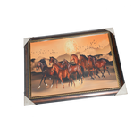 7 Running Vastu Shastr Brown Horse Photo Frame - 32 × 24 Inches | For Home Decor And Gifts