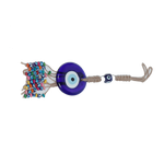 Glass Blue Evil Eye Hanger - 14 × 3 Inches