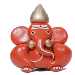 Craftam Polyresin Orange Ganesha Statue for Car Dashboard God Ganesh- 2.5 × 2 Inches