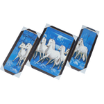 7 Running Vastu Shastr White Horse Photo Frame - 19 × 15 Inches | For Home Decor And Gifts