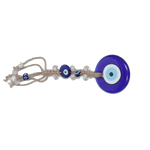 Glass Blue Evil Eye Hanger - 12 × 3 Inches