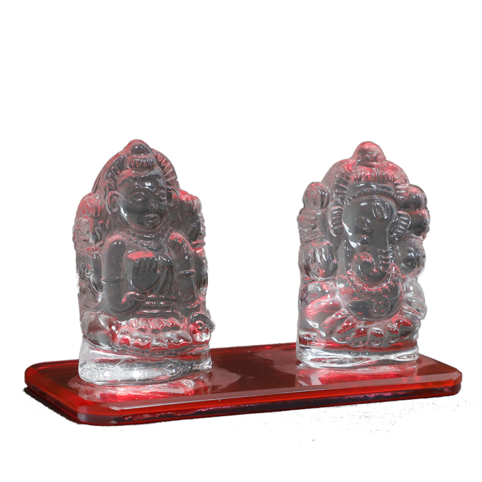 Red Laxmi Ganesh - 3 × 4 Inches