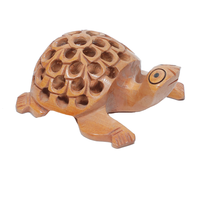 Wooden Tortoise - 3 × 1.5 Inches