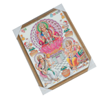 Goddess Lakshmi, Goddess Saraswati and Lord GaneshaPhoto Frame - 17 × 13 Inches | For Pooja Temple | Home Decor And Gifts